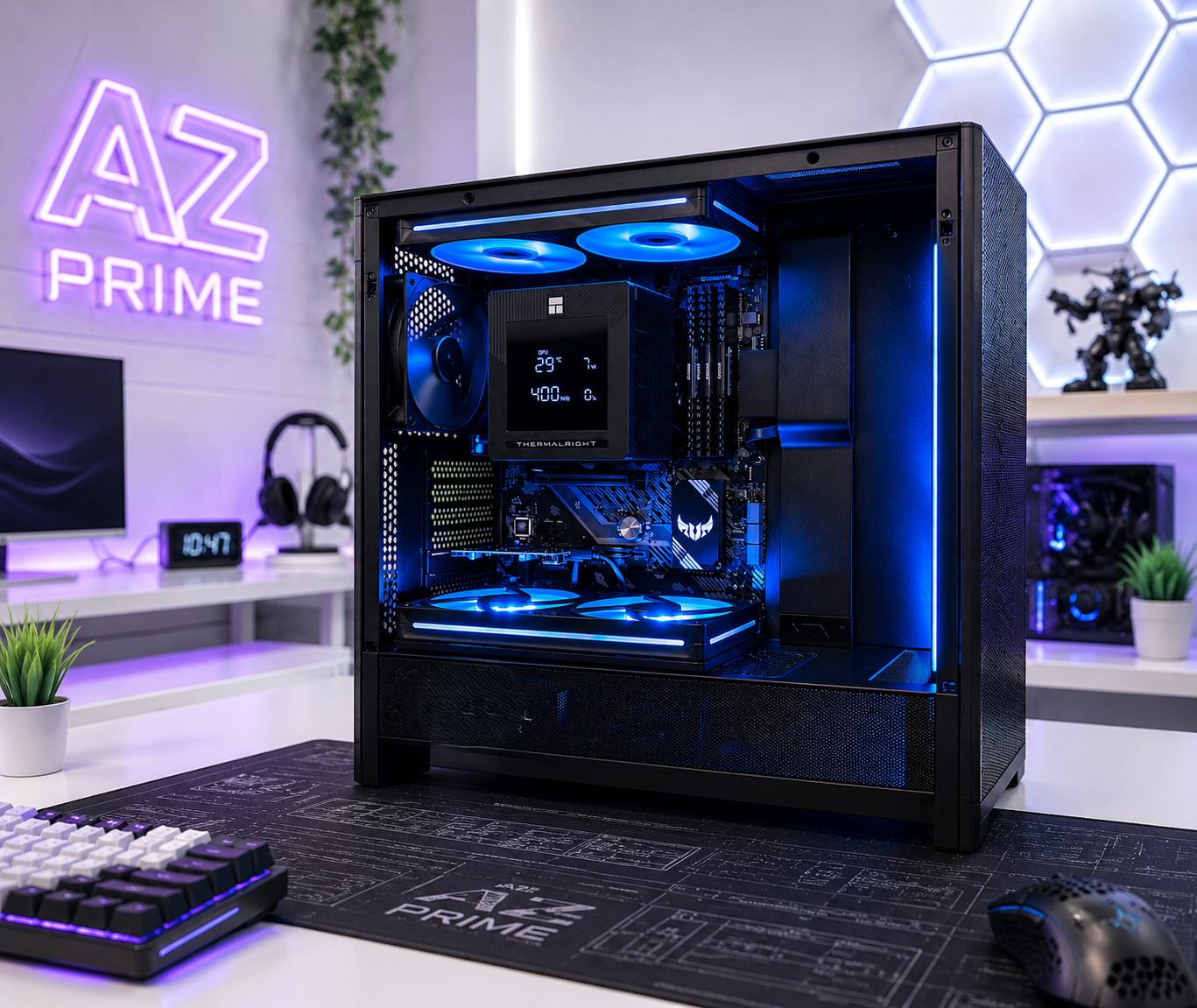 System #002 white gamer room background photo